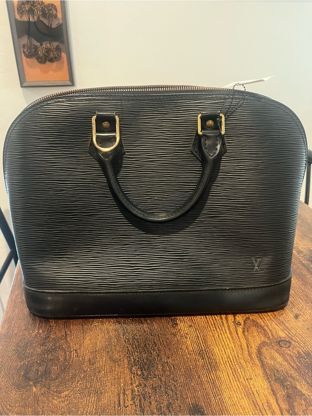 Louis Vuitton Black Epi Leather Alma Satchel